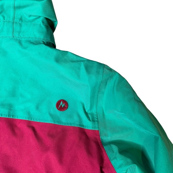 Marmot Girls Coat Snow Ski Hooded Pockets Soft Zip Up Snap Button Pink Large - Picture 10 of 15